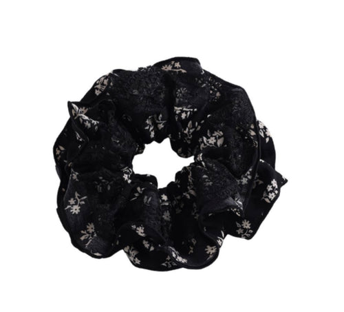 Midnight Flowers Scrunchie