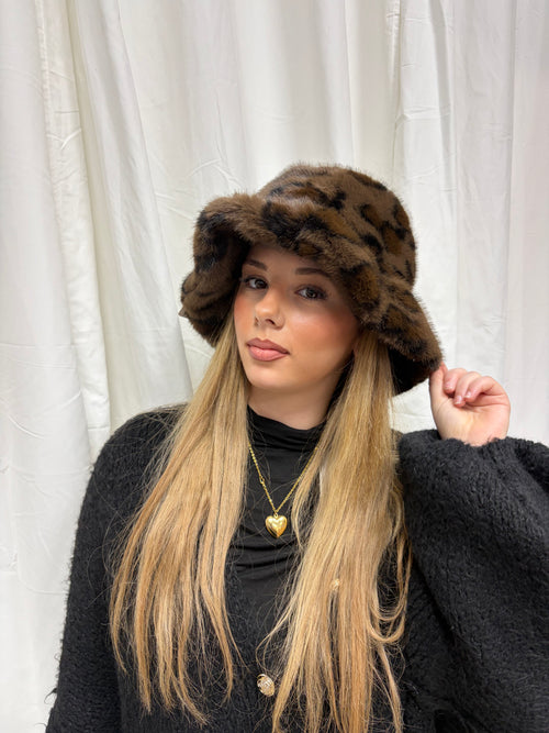 Iconic Faux Leo Fur Bucket Hat
