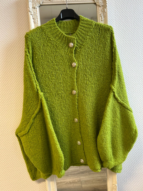 Oversize Cardigan Lemon Green